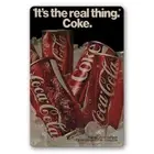 Tin Sign COKE it’s the Real Thing Coca Cola Rustic Look Decorative Wall Art