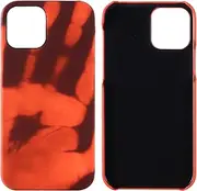 Jarttarn for iPhone 15 Thermal Sensor Case PU Warming Colour Changing Protective Case (Black Turns to Red)