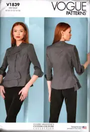 Vogue V1839 Misses 8 to 16 Claire Shaeffer Couture Lined Jacket Sewing Pattern
