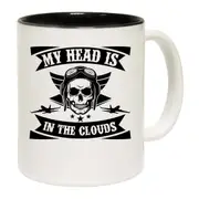 My Head Is In The Clouds Skull Aviation Pilot Mug Cup