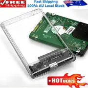 2.5" SATA USB 3.0 Clear Hard Drive Disk SSD Enclosure External Laptop Case V$