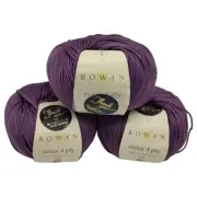 HTF Yarn 3 Skeins Rowan Siena 4-Ply 100% Mercerised Cotton Purple Lavender #670