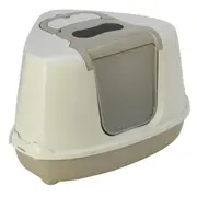 Moderna Hooded Corner Flip Cat Litter Box- Grey