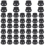 50 Pack Plastic Cord Locks for Drawstrings, Black Plastic Spring Cord Lock, C...