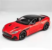 Scale Finished Model Car 1:24 Scale for Aston Martin DBS Sports Car Luxury Car Model Metal Diecast Vehicle Ornament Display Die-cast Vehicle(Red)