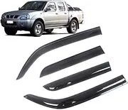 Auto Side Window Deflectors Visors Black Rain Guard Door Visor Vent Shades Dark Smoke Ventvisor Compatible with Nissan Frontier 1986-2004(Compatible with 1986-1998 Year)