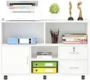 Filing Cabinet Floor Cabinet File Cabinet Mobile Data Cabinet Desk Sideboard Sideboard Printer Placement Cabinet Drawer Storage Cabinet File Storage Cabinets(White)