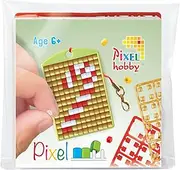 Pixel P23138 Mosaic Locket Candy Cane, Key Ring for Children to Design Yourself, Easy Plug-in System, No Ironing or Gluing, Stones Made of Organic Plastic