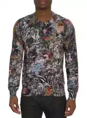 Robert Graham ROARING FLORALS Lion Renaissance Lightweight Sweater Large 198 NWT