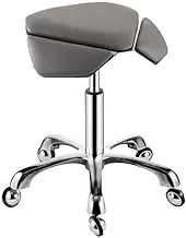 Rolling Saddle Chair,Saddle Stool,Ergonomic Stool with Wheels,Trapezoidal Seat and Adjustable Height for Home Office Salon Shop(Multi-Colored)