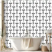 Black Wall Paper Peel and Stick Modern Bow Ties Wallpaper Removable for Nurse...