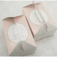 在飛比找蝦皮購物優惠-小圓點粉紅8吋 輕乳酪 蛋糕盒 含蛋糕底盤 點心紙盒  7組