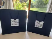 2 Saks Fifth Avenue Signature Paper Shopping Retail Black Bags 21”X20.5”X7.5”