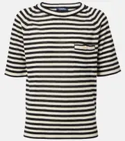 ['S Max Mara] 'S Max Mara Striped knitted linen T-shirt UK 6 multicoloured