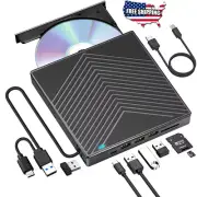 External CD DVD Drive for PC Laptop Windows 11 10 USB 3.0 Burner Reader Writer