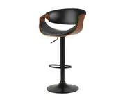 Bar Stools Swivel Chair Kitchen Gas Lift Wooden Bar Stool Leather Black