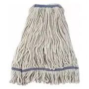 Premium Wet Mop Head Cotton Poly Blend Looped End Narrow Band White 32 Ounce