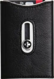 Wagner Wallets/Money Clips New Swiss Wallet Black w/Silver SW751