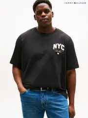Tommy Hilfiger Black Plus Regular Fit Short Sleeve T-Shirt (W59103) | $150