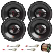 4x JBL 6.5" 225W Peak 3-Way Car Audio Speakers W/ Wire, 4x Speaker Connector (for: Toyota)