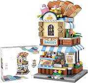 MEIEST Mini City Shop Street View Building Blocks Model Set,Creative DIY Simulation Architecture Collection Particle Construction Building Bricks Toy for Kids Adult Home Decor (Bakery)