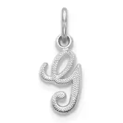 14K White Gold Casted Initial G Charm