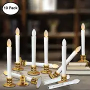 2/6/10Pcs LED Taper Candle Light Battery Operated Flameless Window Candles