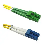 10 PACK LOT 3m LC(APC)-LC(UPC) Duplex 9/125 OS2 Singlemode Yellow OFNR 10FT
