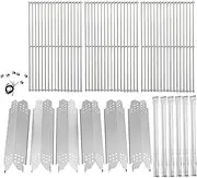 BBQration Replacement Parts Kit for Nexgrill 720-0896, 720-0896B, 720-0896C, Stainless Steel Cooking Grate, Grill Heat Shield Tent and Burner Replacement for Nexgrill 720-0896