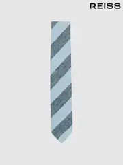 Reiss Soft Blue Ercole Silk-Blend Textured Stripe Tie (F24392) | $120