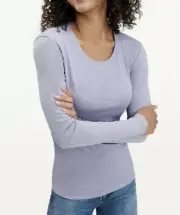 NWT Splendid Cotton/Modal Crew Neck Mineral Wash Classic Long Sleeve Top Size XL