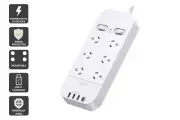 Kogan 6 Outlet Surge Protect Power Board with 3 USB-A & 30W PD USB-C Ports Kogan