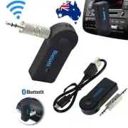 AU Wireless Bluetooth 3.5mm AUX Audio Stereo Music Home Car Receiver Adapter & M
