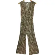 Star Vixen Women Jumpsuit Cheetah Print Pants Sleeveless Plus Size 3X NEW