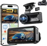 Dash Cam Front and Rear Camera: Touch Screen 4k Car Camera with STARVIS Black