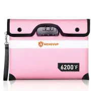 Upgraded 6200°F Fireproof Money Bag with Lock Fireproof Bag w. Zipper/Reflect...