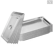 6X Gastronorm Full Size 1/1 Bain Marie 2cm Deep Stainless Steel Tray with Lid