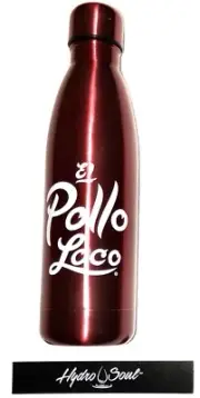 NEW EL POLLO LOCO 17 OZ HYDRO SOUL INSULATED SCREW TOP WATER FLASK BOTTLE MAROON