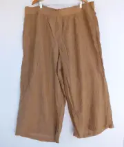 New Autograph Pants 26 Womens Tan Gold Lightweight Elastic Waist Textured Stripe