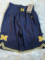 Michigan Wolverine Air Jordan Youth Athletic Shorts (Jumpman) Medium Blu