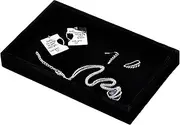 (Black 1) - Yerwal Velvet Jewellery Empty Tray Showcase Display Organiser for Ring Earring Necklace Pendants Bracelet (Black 1)