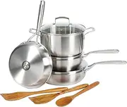 [Babish] 10 Piece Professional Tri Ply Non Toxic Pots and Pans Cookware Set