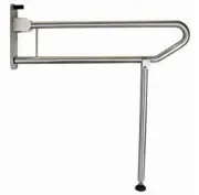 Presale Bradley 812-102-At Bariatric Drop Down Grab Rail With Leg - Silver