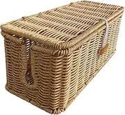 Cable Management Box, Cord Organizer for Desk, Handwoven Power Strip Holder, Cable Storage Box for USB Hubs