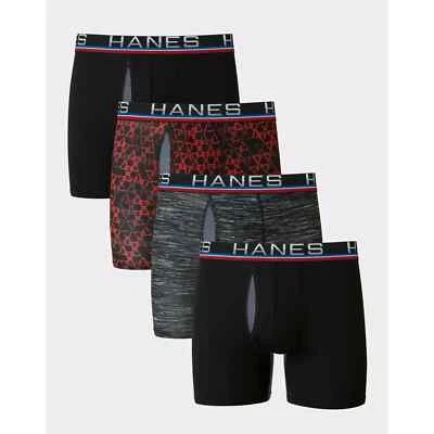 Hanes Boxer Brief 4-Pack Sport Men X-Temp Total Support ComfortFlex Medium 32-34