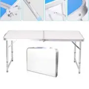 Table Portable Folding Picnic Laptop Outdoor Desk 4ft Tray Camping Bed Aluminum