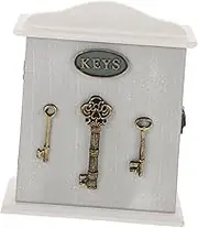 KAILIKETIY Rustic Wooden Key Holder Box European Retro Design Wall Mounted Key Organizer with Hooks for Entryway Hallway for Home Office Storage