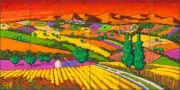 Landscape Tile Backsplash Stefano Calisti Art Ceramic Mural POV-SC011