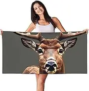 HTTUP Beauty Deer Print Quick Dry Beach Towel Lightweight Oversized for Adults for Travel and Pool Towels