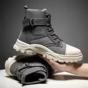 Men Military Boots Outdoor Fashion Canvas High Top Shoes Men Casual Shoes Ankle